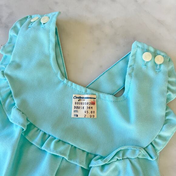 Vintage 80s Baby Girl Butterfly Appliqué Ruffle Sleeveless Romper by Carter's - Picture 2 of 9